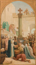 Sainte Geneviève, der deler brød ud til de fattige under belejringen af Paris - Louis Charles Timbal — visning af kunstværket