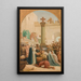 Sainte Geneviève, der deler brød ud til de fattige under belejringen af Paris - Louis Charles Timbal — indrammet kunstværk på væggen