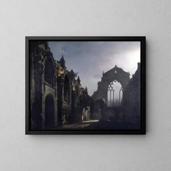 "Les ruines de la chapelle de Holyrood" - Louis Daguerre — indrammet kunstværk på væggen
