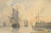 Chaloupes de Pêche Chasse-Marée Hissant la Voile au Large de Calais - Louis François Thomas Francia — visning af kunstværket