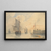 Chaloupes de Pêche Chasse-Marée Hissant la Voile au Large de Calais - Louis François Thomas Francia — indrammet kunstværk på væggen