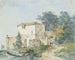 Maison de campagne dans un paysage - Louis Gabriel Moreau — visning af kunstværket