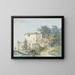 Maison de campagne dans un paysage - Louis Gabriel Moreau — indrammet kunstværk på væggen