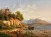 Landskab ved kysten i Norditalien med figurer - Louis Gurlitt — visning af kunstværket