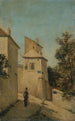 La rue du Mont-Cenis à l'angle de la rue Saint-Vincent Montmartre 18e arrondissement - Louis Hista — visning af kunstværket