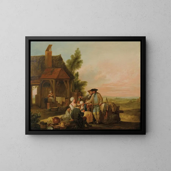 Le colporteur - Louis Joseph Watteau — indrammet kunstværk på væggen