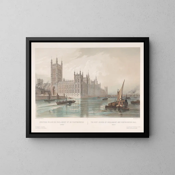 Nyt Palace of Westminster - Louis Jules Arnout — indrammet kunstværk på væggen