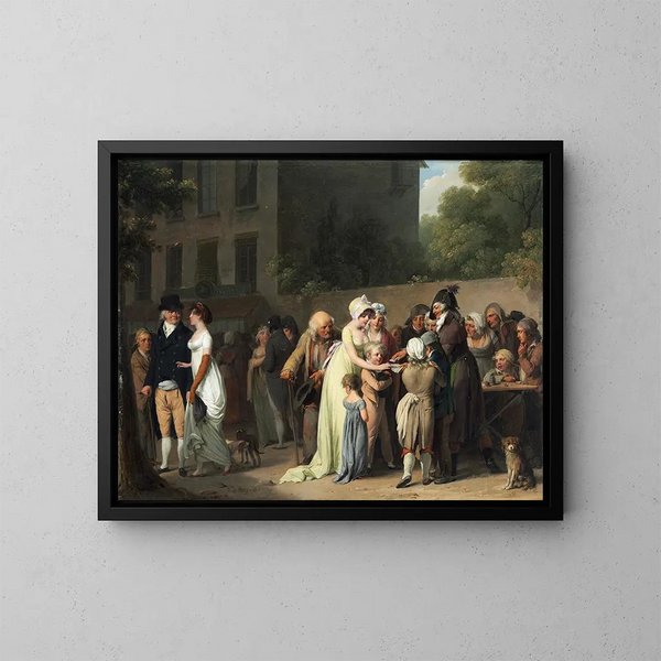 maleriet Den kortspillende på boulevardet - Louis Léopold Boilly — indrammet kunstværk på væggen