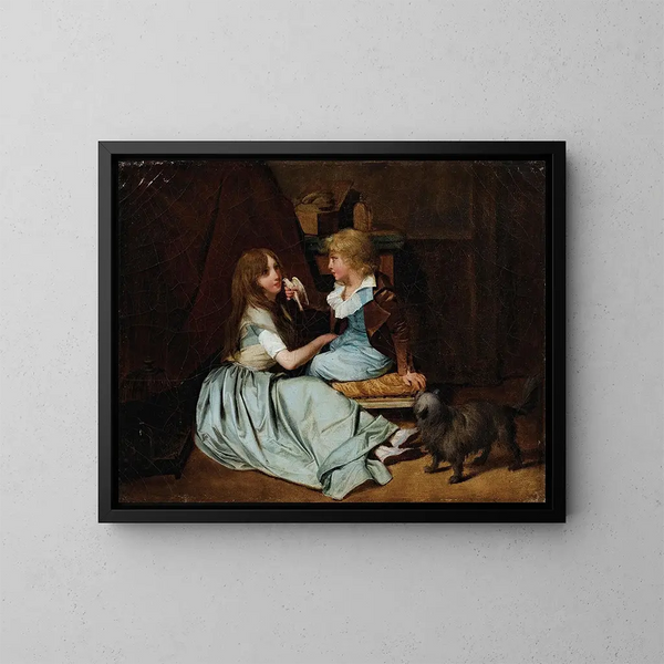 La colombe chérie - Louis Léopold Boilly — indrammet kunstværk på væggen