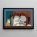 Glas og Violin - Louis Marcoussis — indrammet kunstværk på væggen