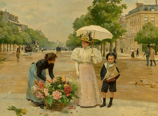 L'avenue des Champs-Élysées - Louis Marie de Schryver — visning af kunstværket