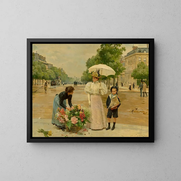 L'avenue des Champs-Élysées - Louis Marie de Schryver — indrammet kunstværk på væggen