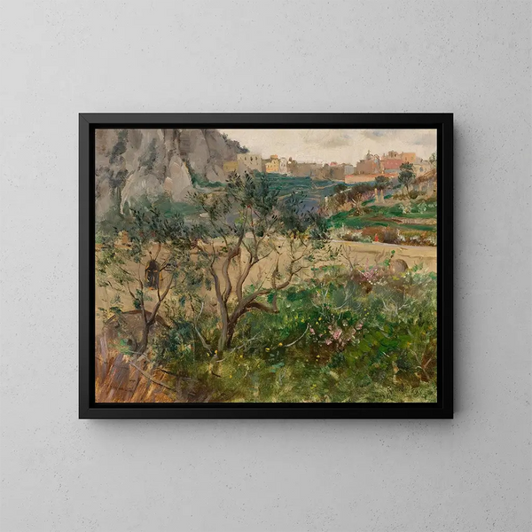 Vue de Capri - Louis Ritter — indrammet kunstværk på væggen