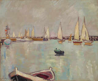 Barques og sejlere i Ouistreham - Louis Valtat — visning af kunstværket