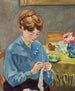 Kvinde der strikker - Louis Valtat — visning af kunstværket