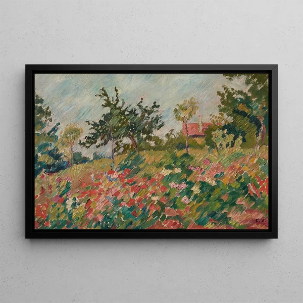 La Maison dans le jardin fleuri - Louis Valtat — indrammet kunstværk på væggen