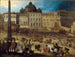 Vue af pladsen Saint-Pierre i Rom ved valget af pave Clemens VIII i 1592 - Louis de Caulery — visning af kunstværket