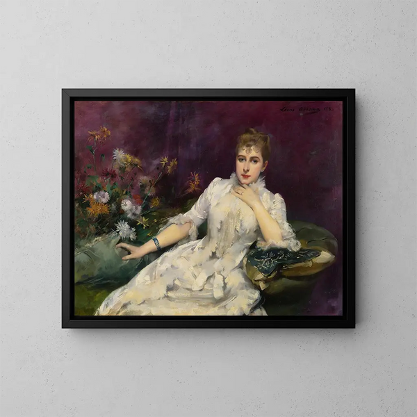 La Dame aux fleurs - Louise Abbema — indrammet kunstværk på væggen