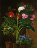 Oranger Streptocarpus Oleander En Calla Lily Og Kaktusblomster - Louise Garlieb — visning af kunstværket