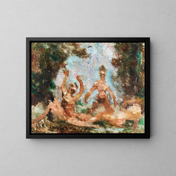 Baignade en plein air - Lovis Corinth — indrammet kunstværk på væggen