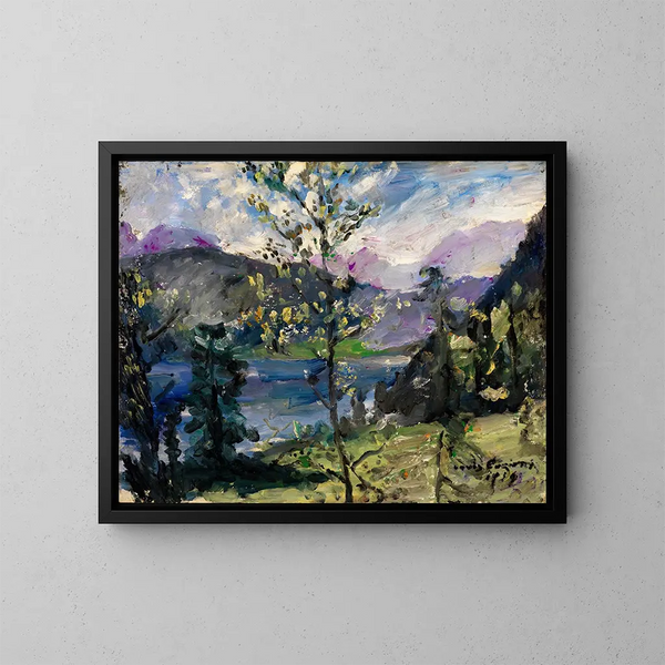 Landskab ved Walchensee - Lovis Corinth — indrammet kunstværk på væggen