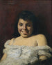 Pige der griner - Lovis Corinth — visning af kunstværket