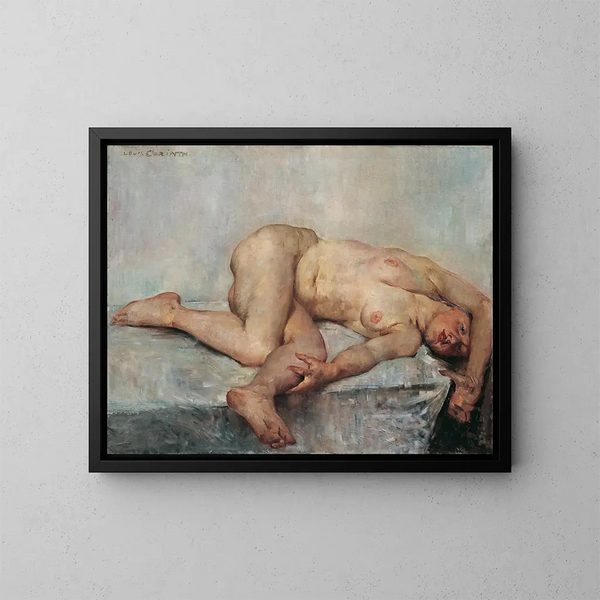 Akt feminin liggende - Lovis Corinth — indrammet kunstværk på væggen
