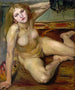 en nøgen pige på et tæppe - Lovis Corinth — visning af kunstværket