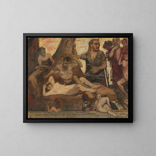 Le rire homérique - Lovis Corinth — indrammet kunstværk på væggen