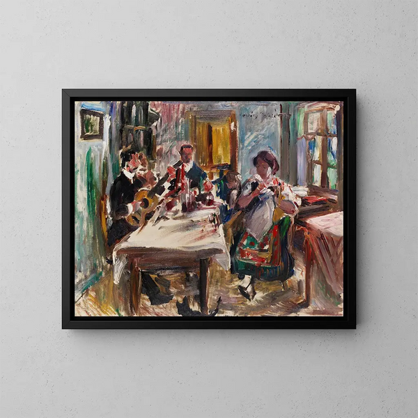 Salle paysanne tyrolienne - Lovis Corinth — indrammet kunstværk på væggen