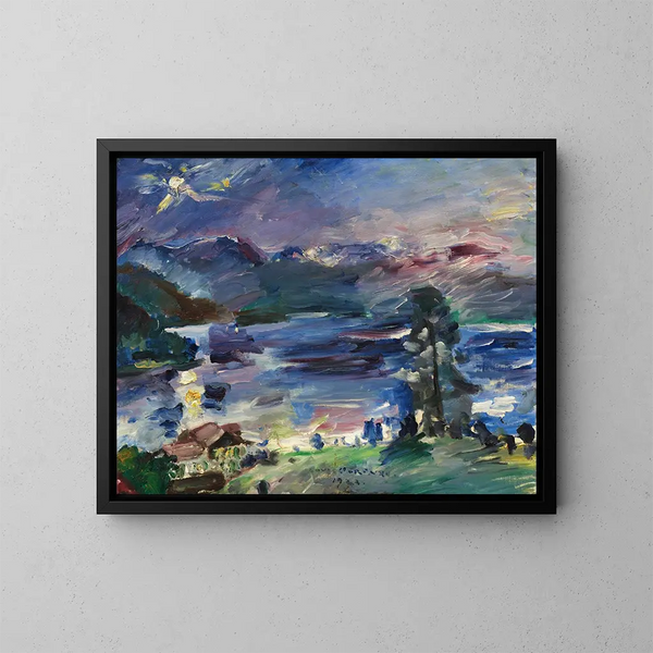 Walchensee-søen ved måneskin - Lovis Corinth — indrammet kunstværk på væggen