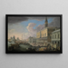 Vue du Molo Venise vers l'ouest - Luca Carlevarijs — indrammet kunstværk på væggen