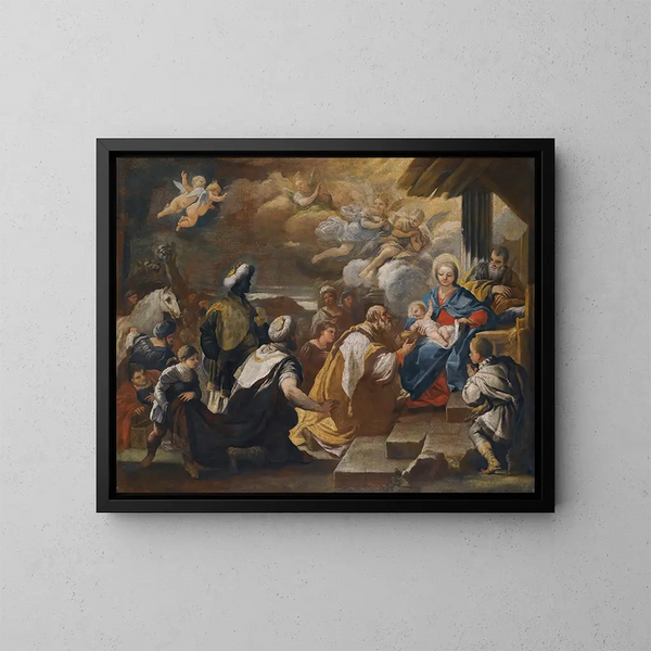 L'Adoration des Mages - Luca Giordano — indrammet kunstværk på væggen