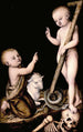 maleriet Tilbedelse af Jesusbarnet af Sankt Johannes Døberen - Lucas Cranach den Ældre — visning af kunstværket
