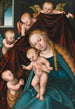 Jomfru Maria med Barnet og engle - Lucas Cranach den Ældre — visning af kunstværket