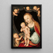 Jomfru Maria med Barnet og den unge Sankt Johannes Døberen - Lucas Cranach den Ældre — indrammet kunstværk på væggen