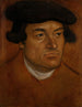 Portrait af en mand med en sort kasket - Lucas Cranach den Ældre — visning af kunstværket
