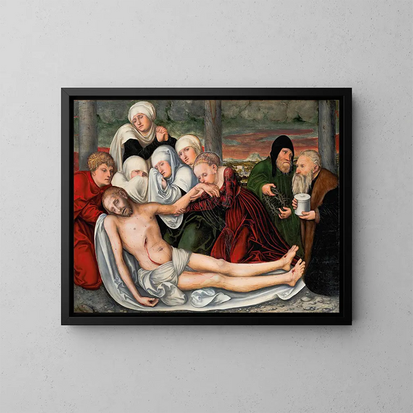 La Lamentation - Lucas Cranach den Ældre — indrammet kunstværk på væggen