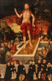 En epitafium Den opstandne Kristus med en donatorfamilie - Lucas Cranach den Yngre — visning af kunstværket