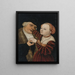 De uforenelige elskende - Lucas Cranach den Yngre — indrammet kunstværk på væggen