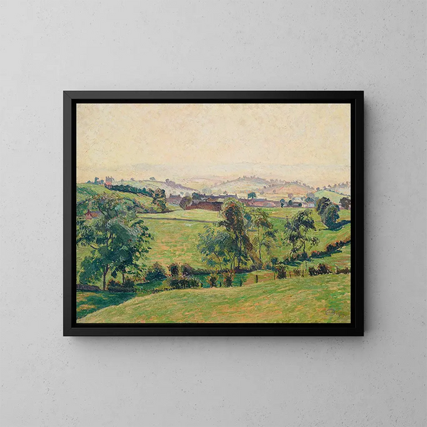 Eftermiddag diset i Brough - Lucien Pissarro — indrammet kunstværk på væggen