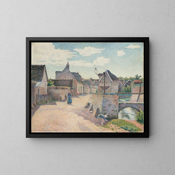 Gouvernes nær Lagny - Lucien Pissarro — indrammet kunstværk på væggen
