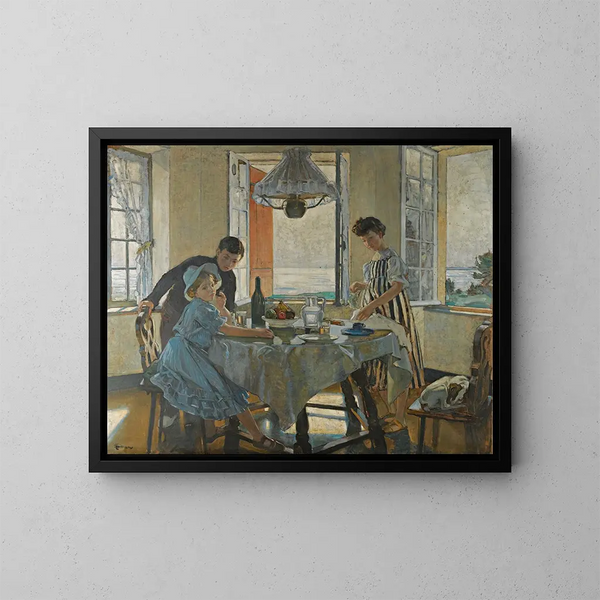 Le Petit Déjeuner - Lucien Simon — indrammet kunstværk på væggen