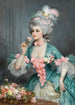 En elegant dame med roser - Lucius Rossi — visning af kunstværket