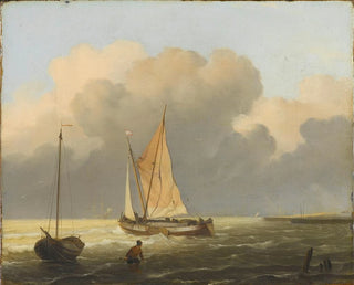 Ludolf Backhuysen - Sea off the Coast with Spritsail Barge.webp