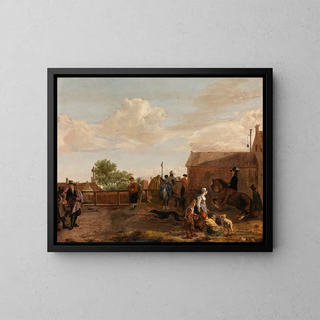 Ludolf de Jongh - A Canal Boat Station.webp
