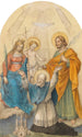 Clemens Maria Hofbauer og de hellige - Ludwig Ferdinand Schnorr von Carolsfeld — visning af kunstværket