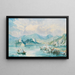 Vue de l'île de Bled sur le lac de Bled en Slovénie - Ludwig Halauska — indrammet kunstværk på væggen