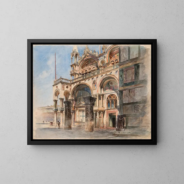 La basilique Saint-Marc i Venedig - Ludwig Johann Passini — indrammet kunstværk på væggen