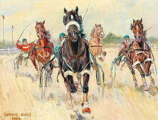 Courses de trot à la Krieau - Ludwig Koch — visning af kunstværket